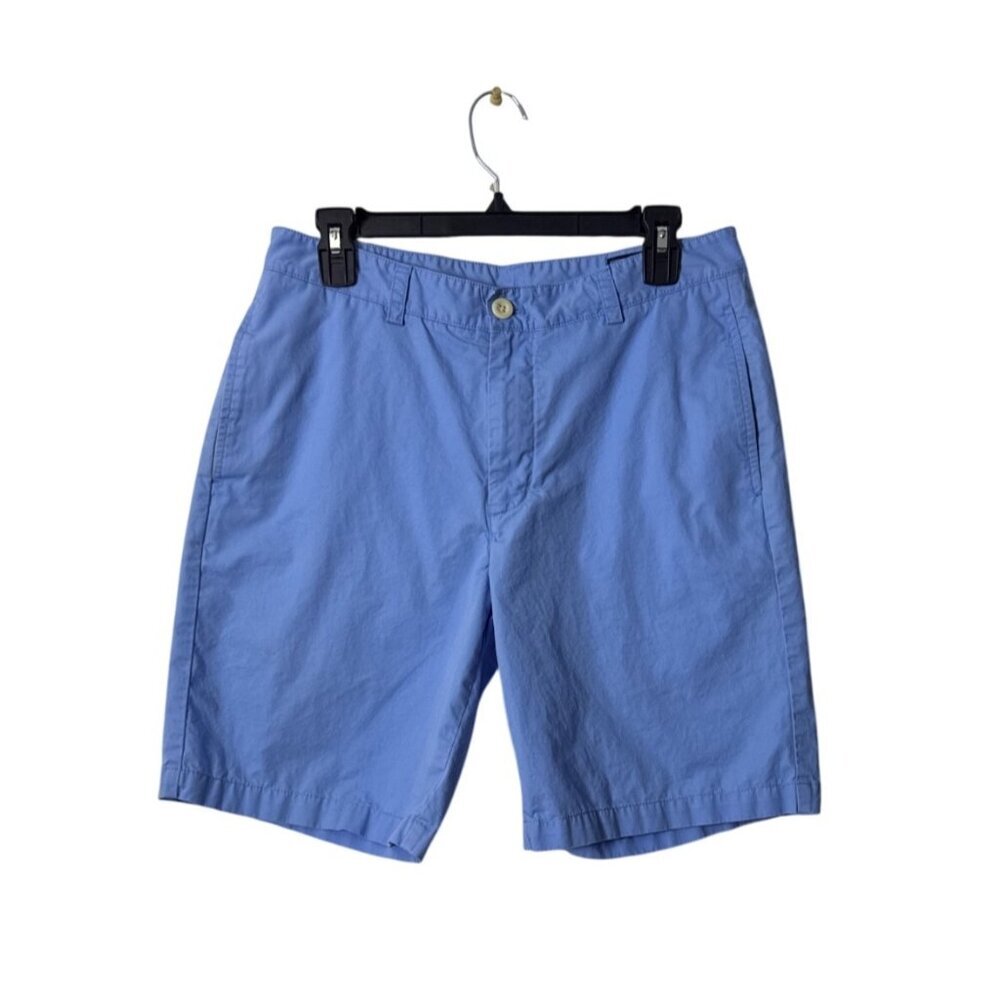 Vineyard Vines Mens 32 Blue Classic Fit Chino Shorts With Button & Zipper Closur